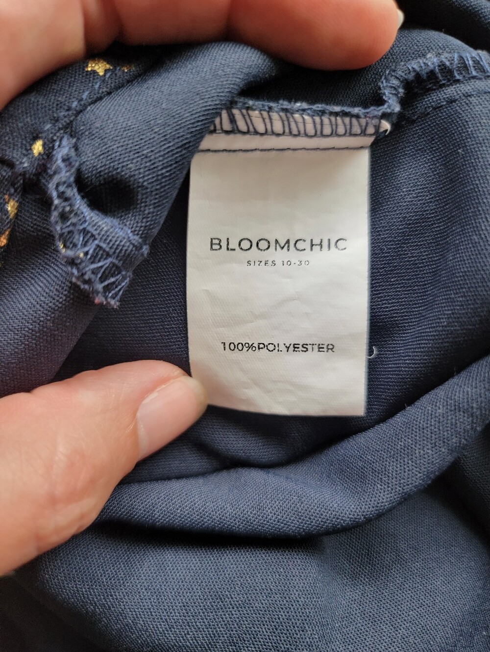 Bloomchic  Star-Print Navy Maxi Dress with Square Neck - Picture 9 of 10
